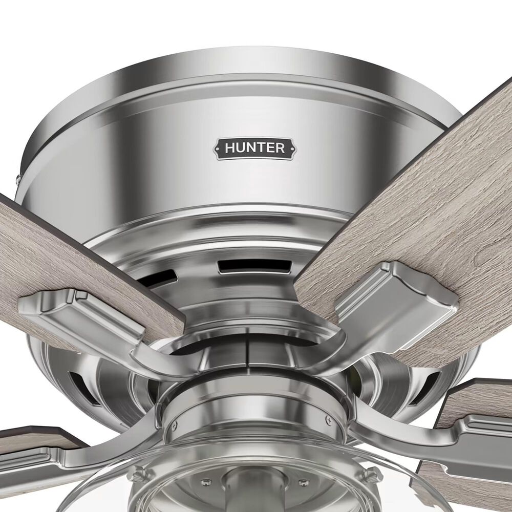 Hunter Bennett Low Profile 44&quot; Ceiling Fan with LED Light in Brushed Nickel, , large