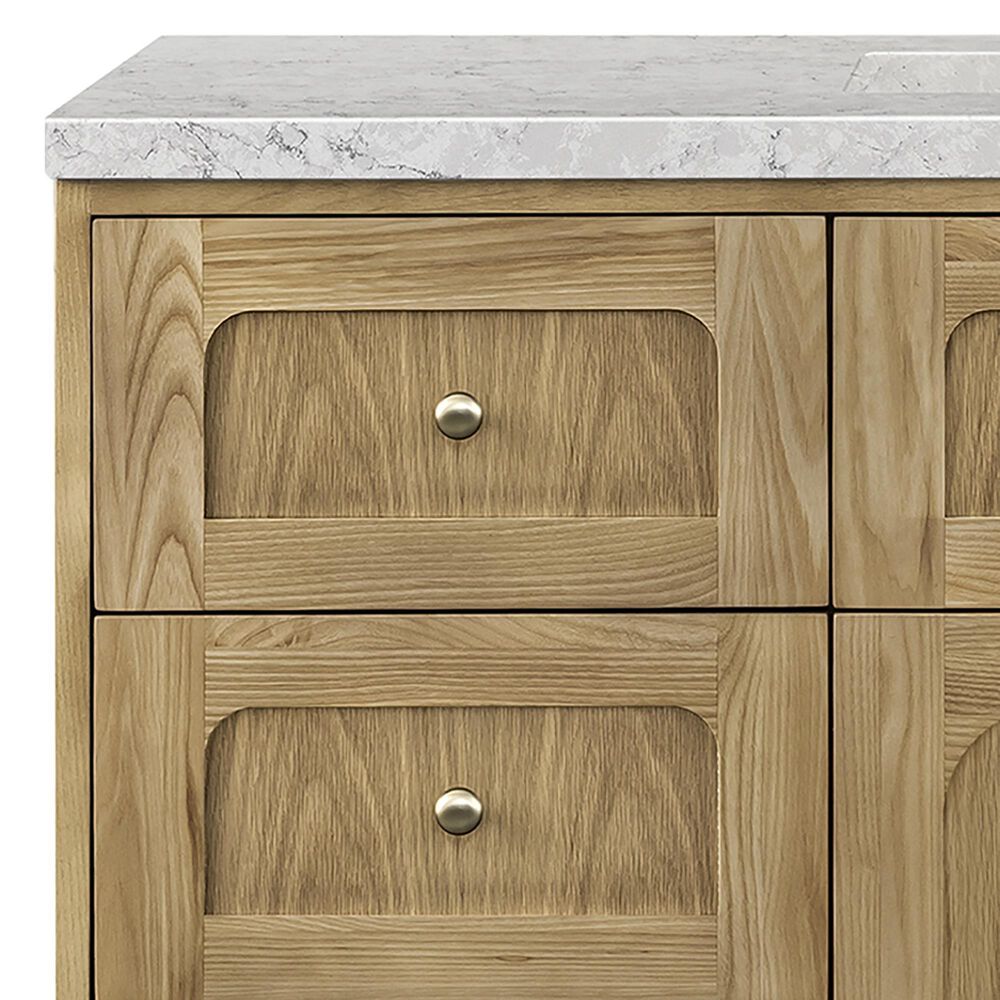 James Martin Vanities Laurent 48&quot; Single Bathroom Vanity in Light Natural Oak with 3 cm Eternal Jasmine Pearl Quartz Top and Rectangular Sink, , large