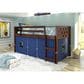 Forest Grove Circles Twin Loft Bed with Blue Tent in Dark Cappucino, , large