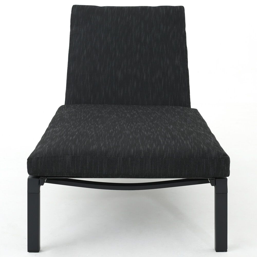 Hearth and Haven Navan Outdoor Foldable and Stackable Chaise Lounge in Dark Grey, , large
