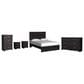 Ashley Belachime Queen Panel Bed with Dresser Chest and 2 Nightstands in Dark Charcoal, , large