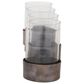 Maple and Jade Modern Candle Holder in Distressed Black, , large