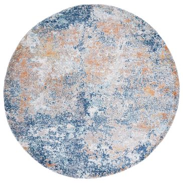 Safavieh Aston ASN710 6"7" Round Navy and Gold Area Rug, , large