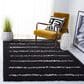 Safavieh Venus Shag VNS604Z 5"3" x 7"6" Black and Ivory Area Rug, , large