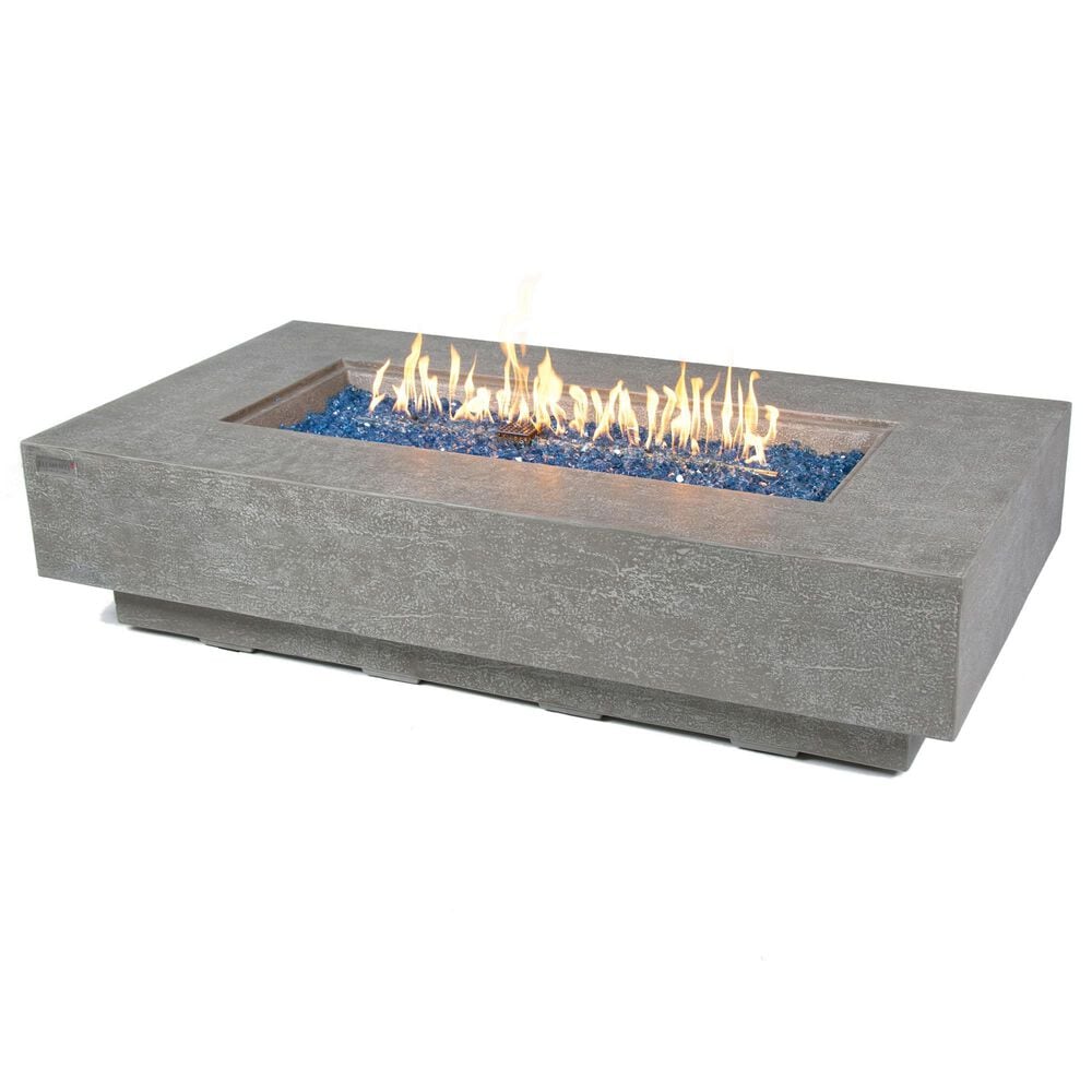 Elementi Fire Riviera Rectangular Propane Fire Pit Table in Light Gray, , large