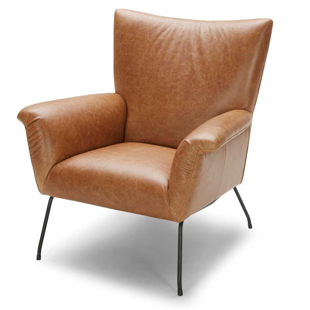 Interlochen Leather Chair in Saddle Brown, , large