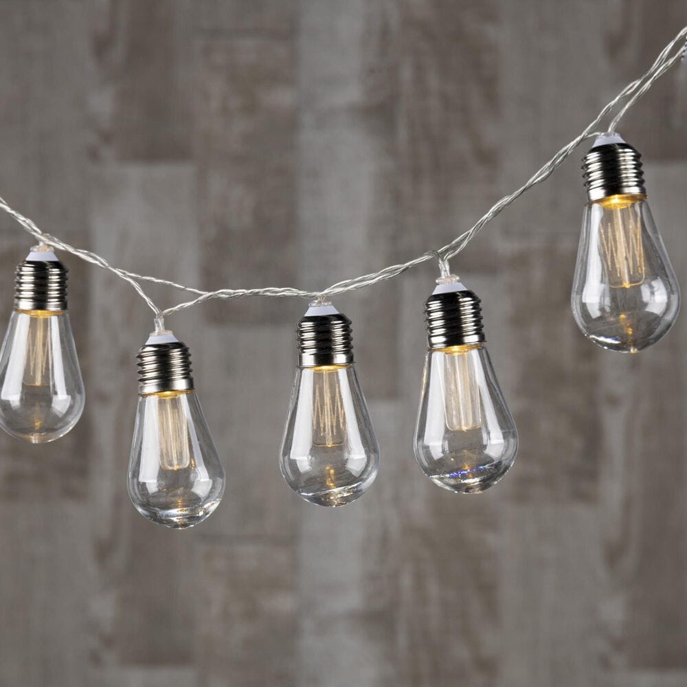 The Gerson Company 6&#39; Bullet Solar Patio String Lights with Warm White LED Bulbs in Silver, , large