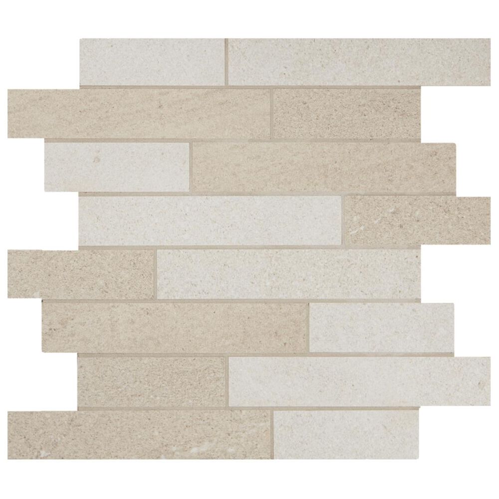 Arizona Tile Pietra Italia Beige and White 12" x 14" Stack Porcelain Mosaic Sheet, , large