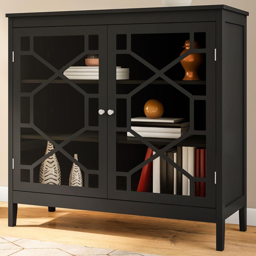 Linon Home Decor Fetti Large Cabinet in Black, , large