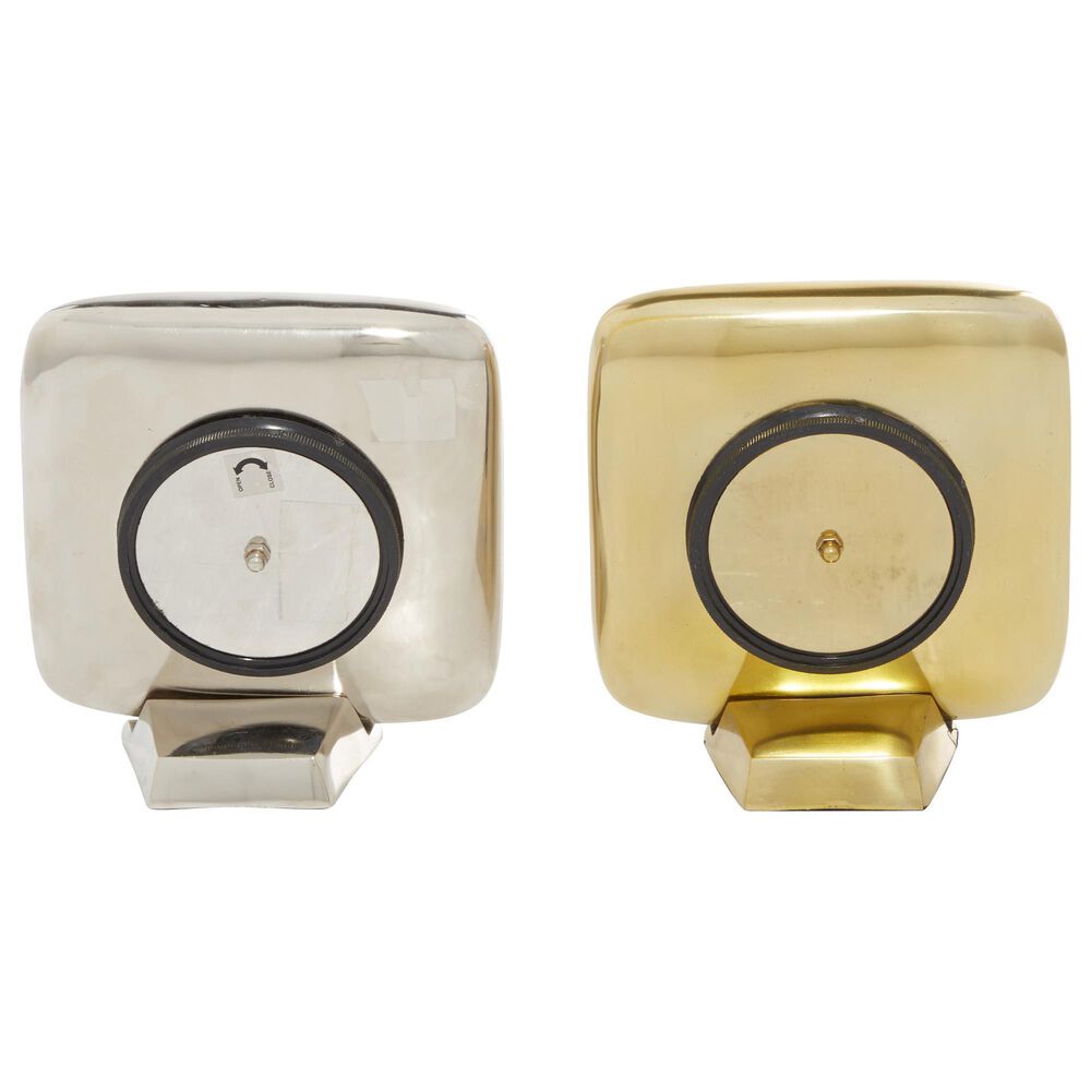 Maple and Jade Square Contemporary Table Clock in Silver and Gold &#40;Set of 2&#41;, , large