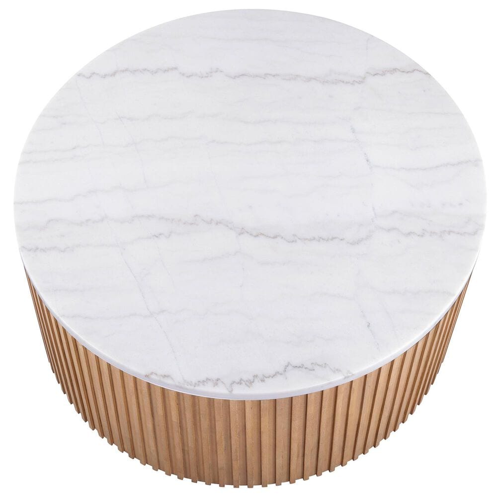 Crystal City Colvin Coffee Table in Warm Toffee and White, , large