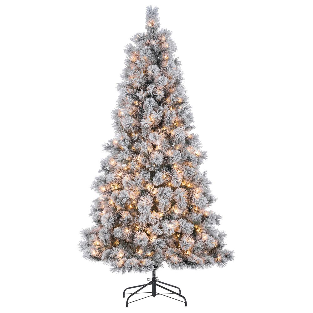 The Gerson Company 6.5" Pre-Lit Boise Pine Christmas Tree in Green, , large