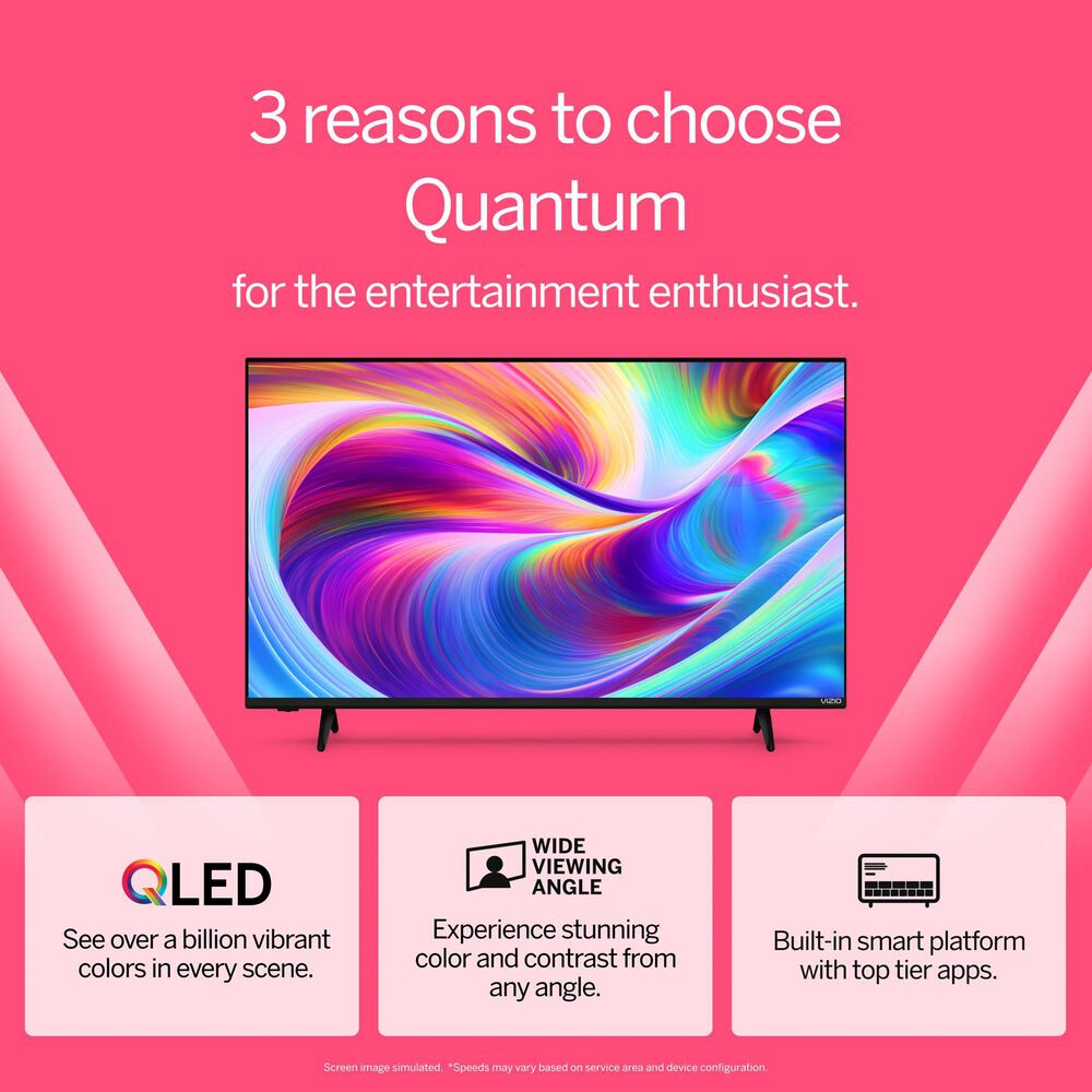 VIZIO 55&quot; Class Quantum 4K QLED HDR in Black - Smart TV, , large