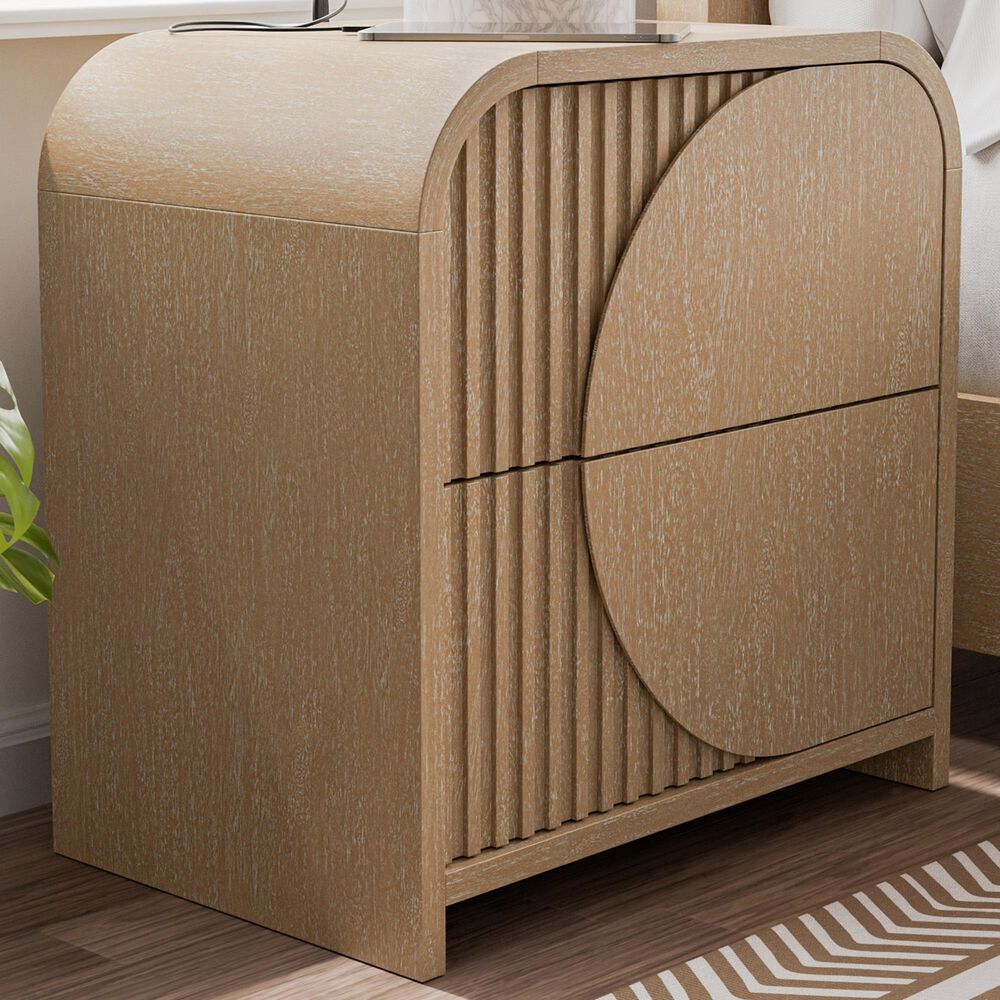 Furniture of America Tangentry 2-Drawer Nightstand in Natural, , large