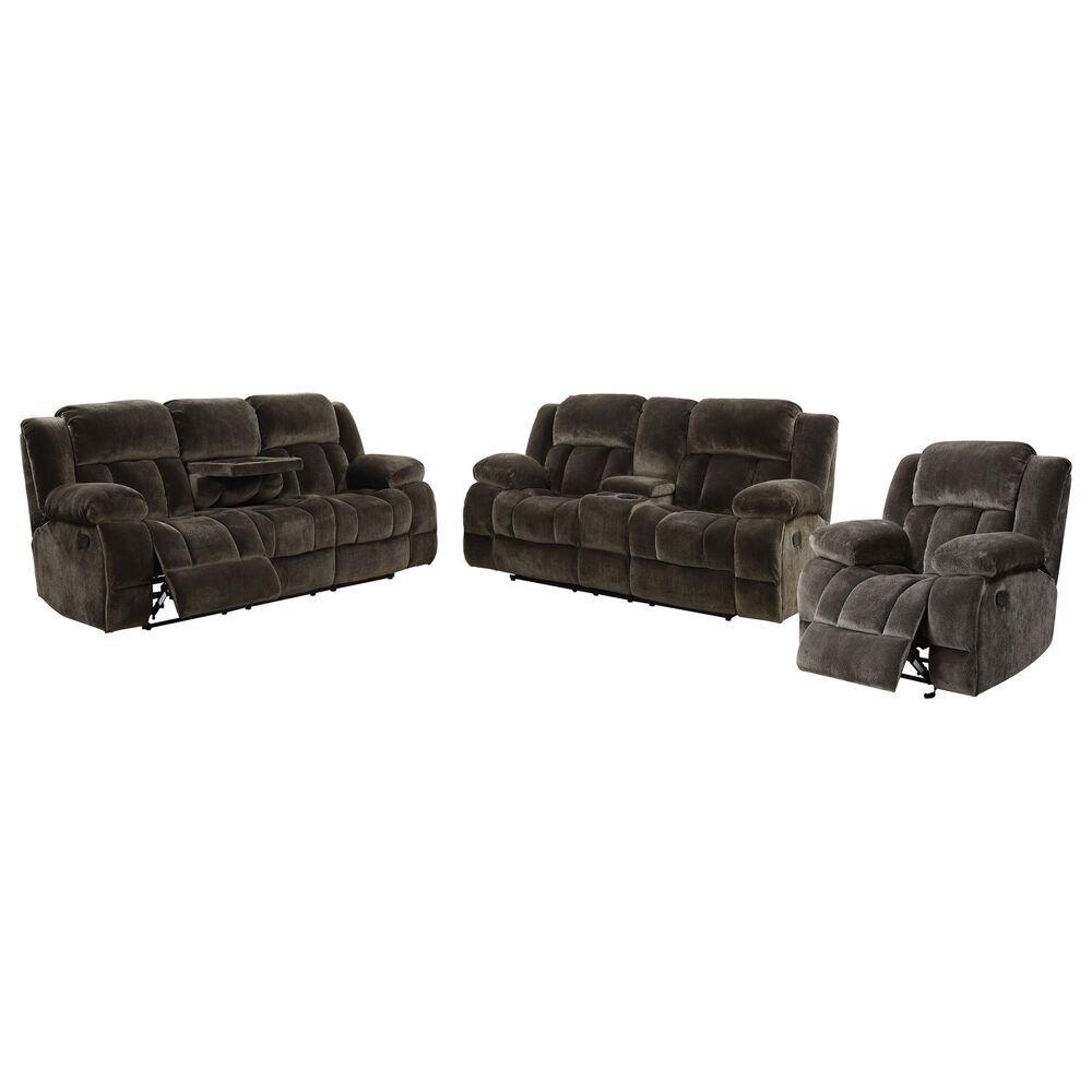Furniture of America Hoyt 3-Piece Reclining Living Room Set in Brown, , large