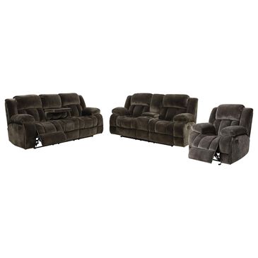 Furniture of America Hoyt 3-Piece Reclining Living Room Set in Brown, , large