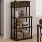 HOMLUX Turn-N-Tube 3-Tier Kitchen Storage Shelf with Top Cabinet in Columbia Walnut and Black, , large
