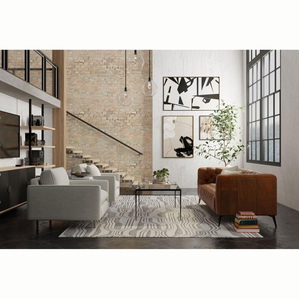 Feizy Kimball Gray and Ivory 5&#39; x 8&#39; Area Rug, , large