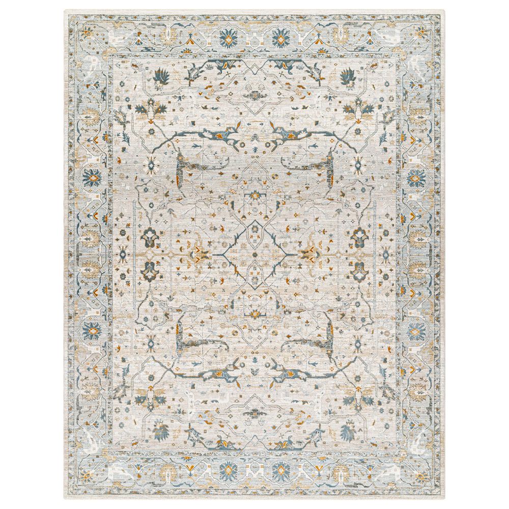 Surya Dresden Taupe, Off-White, Dusty Sage, Deep Teal, Olive, Light Gray and Mustard 2' x 2'11" Area Rug, , large