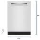 Bosch 500 Series 24" Built-In Pocket Handle Dishwasher with 8 Wash Cycles in White, , large