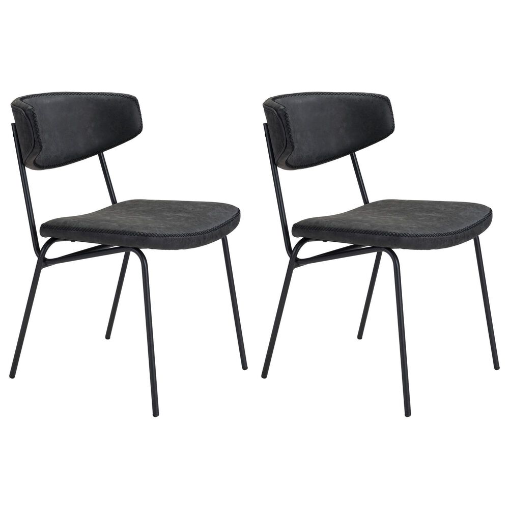 Zuo Modern Ellen Dining Chair in Vintage Black/Black (Set of 2), , large