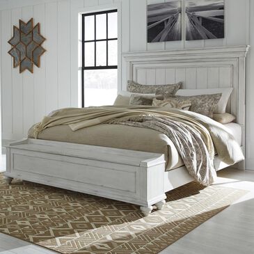 Signature Design by Ashley Kanwyn King Storage Bed in Distressed Whitewash, , large