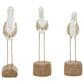 Maple and Jade 3-Piece Bird Decorative Sculpture Set in White and Tan, , large