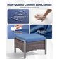 Sunwell Garden Outdoor Ottoman with Navy Cushion in Brown (Set of 2), , large