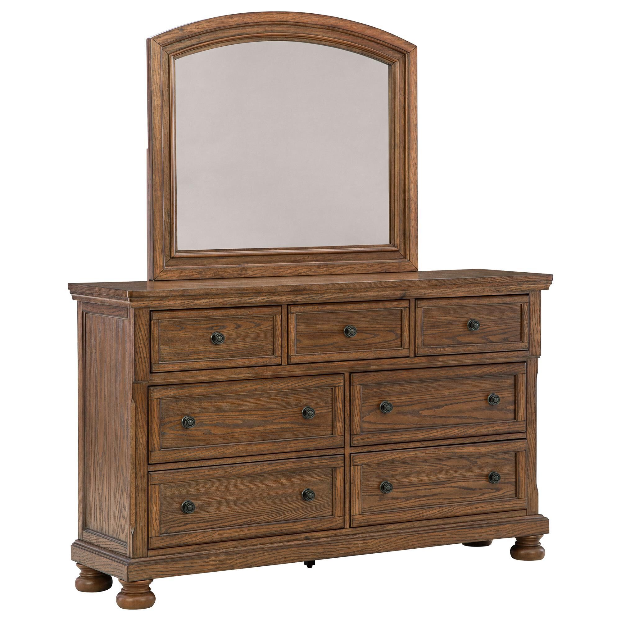 Ashley Zackaryn 5 Piece Queen Bedroom Set in Warm Brown with Panel
