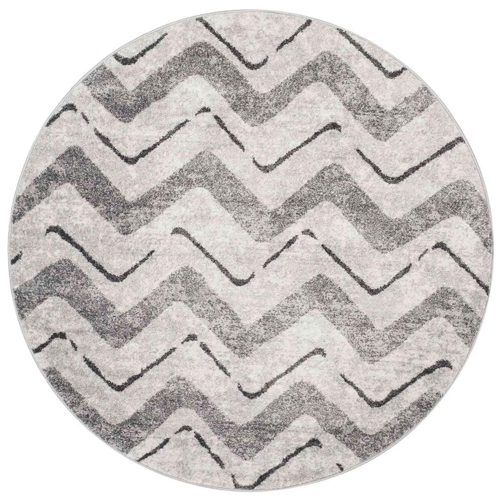 Safavieh Adirondack ADR121P 6&#39; Round Silver and Charcoal Area Rug, , large