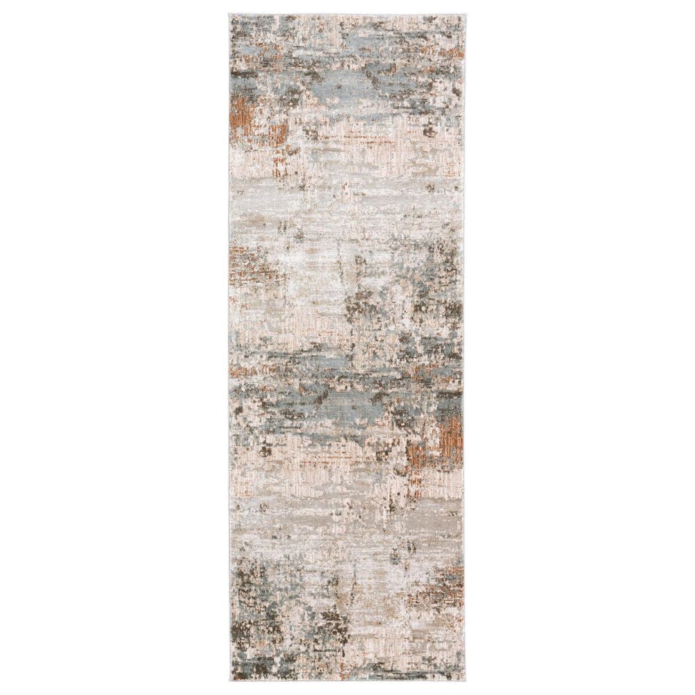 Surya Brunswick 2"7" x 7"3" Sage, Brown, Gray, White and Teal Runner, , large