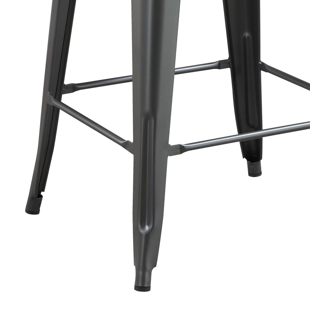 Furniture of America Patterson Counter Height Chair in Dark Bronze and Dark Oak &#40;Set of 2&#41;, , large