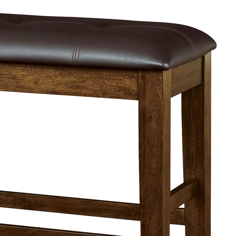 Ashley Ralene 25.38 Faux Leather Dining Bench in Medium Brown, , large