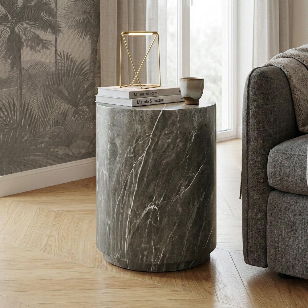 Furniture of America Karvyn 14" Side Table in Brown Gray, , large