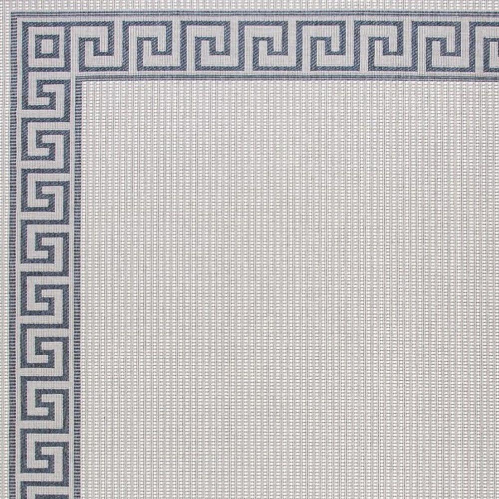 Safavieh Bermuda 5' Square Ivory and Blue Indoor/Outdoor Area Performance Rug, , large