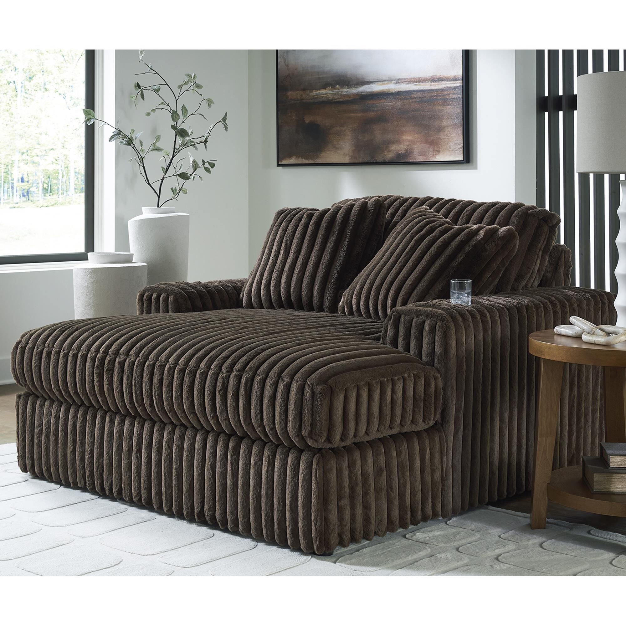 Ashley Midnight-Madness Oversized Chaise in Chocolate