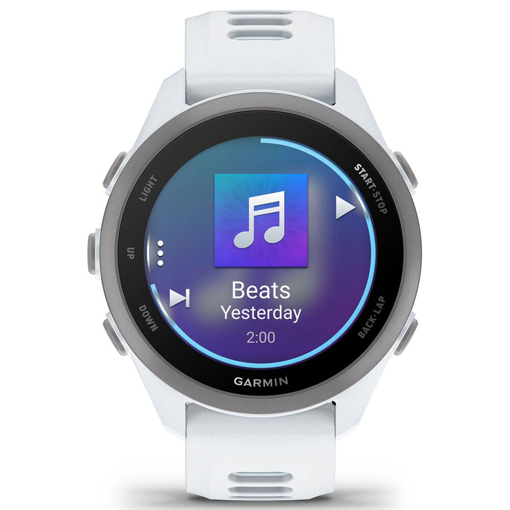 Garmin Forerunner 170 Music Smartwatch 42mm Whitestone Case with Whitestone and Cloud Blue Silicone Band, , large