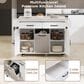 HOMLUX 44" Kitchen Island with Trash Can Storage Cabinet in White, , large