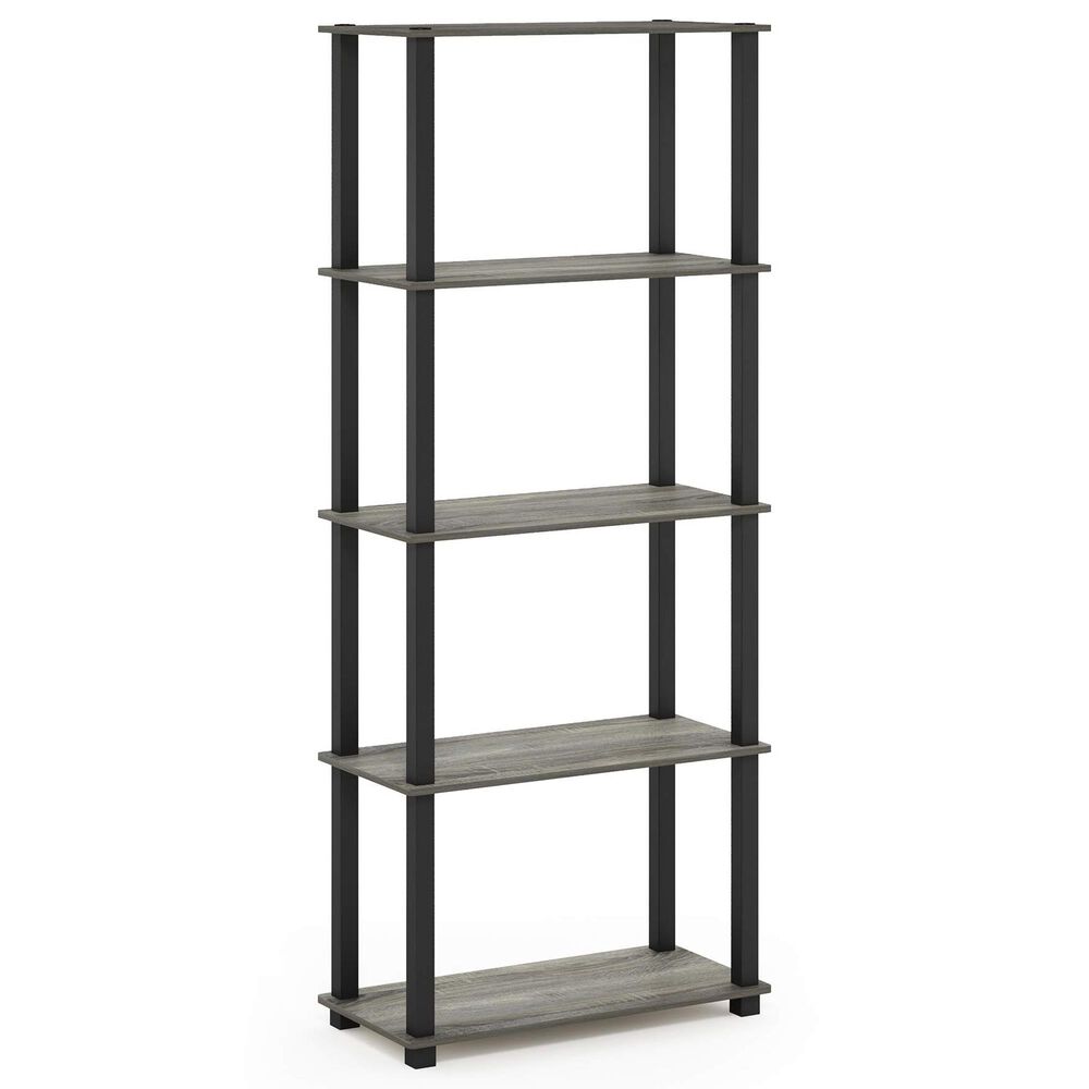 HOMLUX 5-Tier Display Rack in French Oak and Black, , large