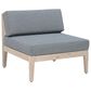 Linon Home Decor Summerlyn Patio Middle Chair with Natural Frame in Grey, , large