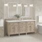 James Martin Vanities Lorelai 72" Double Vanity in Whitewashed Oak with 3 cm White Zeus Quartz Top, , large