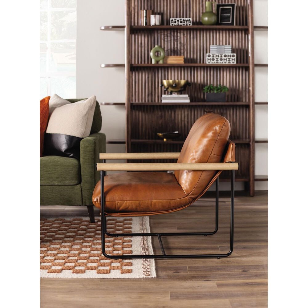Kuka Home Leather Accent Chair in Derrick Camel (Set of 2), , large