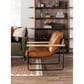 Kuka Home Leather Accent Chair in Derrick Camel (Set of 2), , large