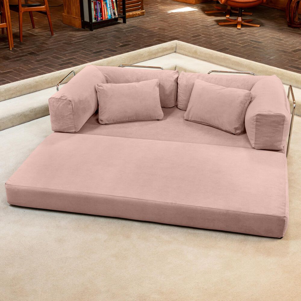 Jaxx Unsofa Stationary Loveseat in Peony Pink, , large