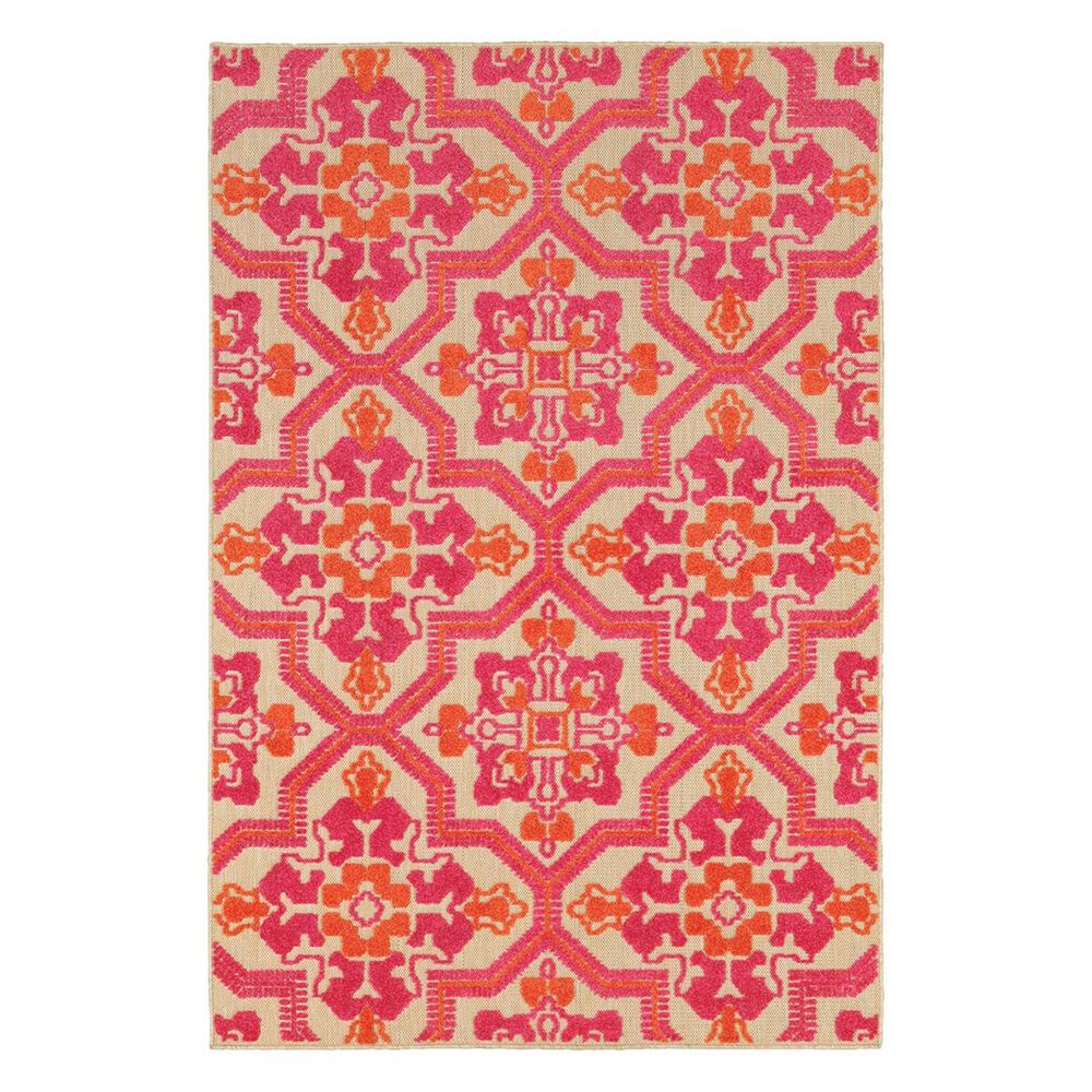 Oriental Weavers Cayman 2541V 1"10" x 3"3" Sand/Pink Scatter Rug, , large