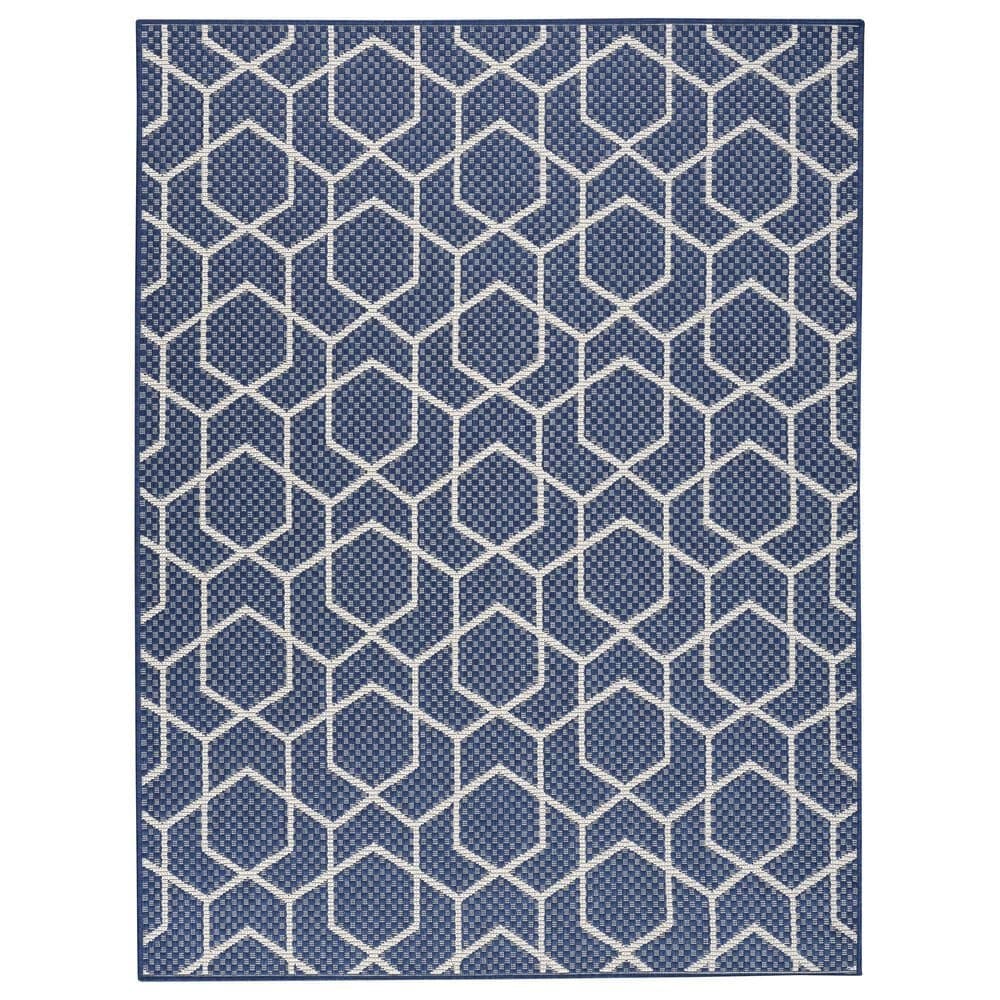Nourison Horizon HOZ01 Navy 5" x 7" Indoor/Outdoor Area Rug, , large
