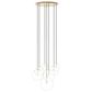 Four Hands Cluster 7-Light Chandelier in Burnished Brass and Black, , large