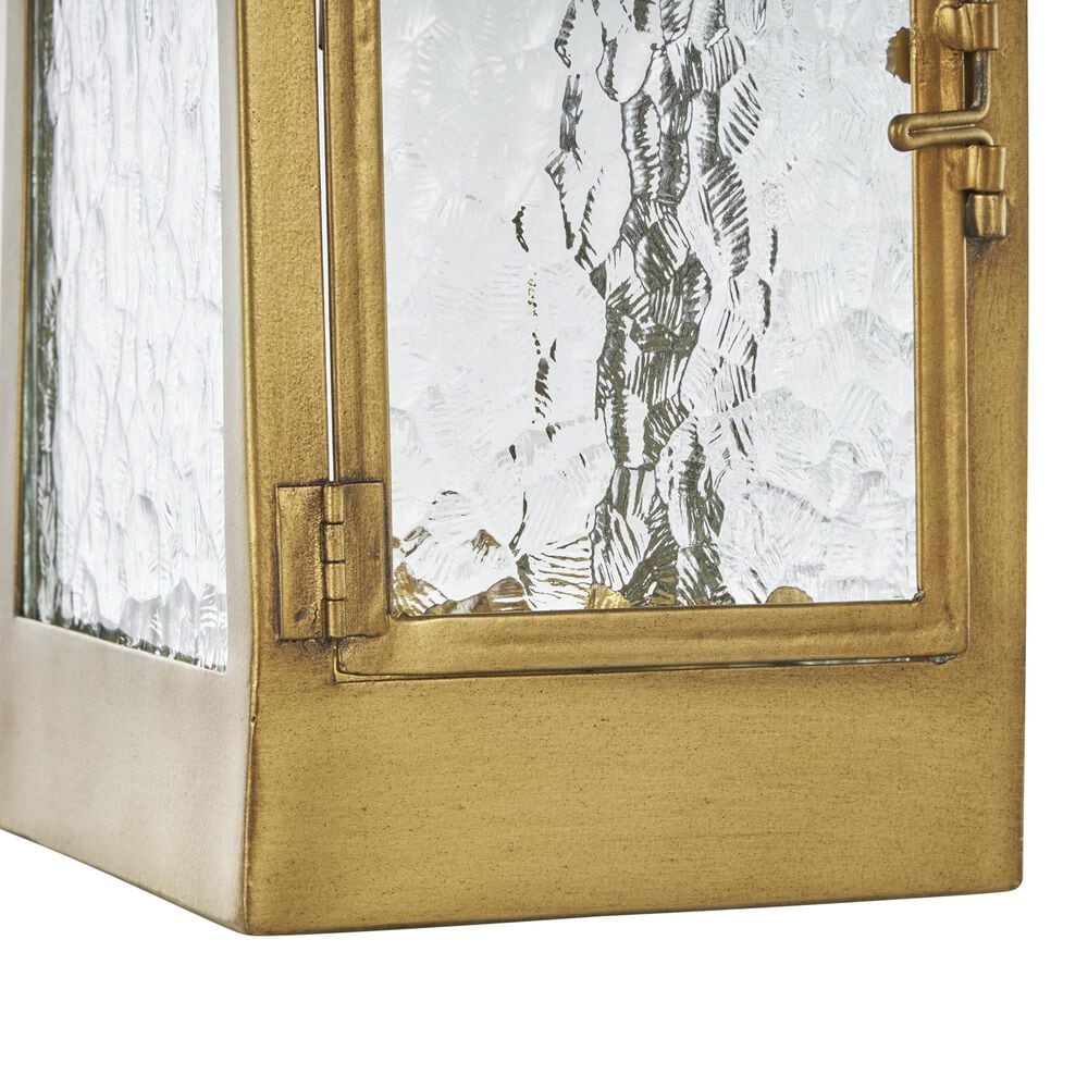 Maple and Jade 18&quot; Indoor/Outdoor Candle Lantern with Top Handle in Matte Gold and Clear, , large