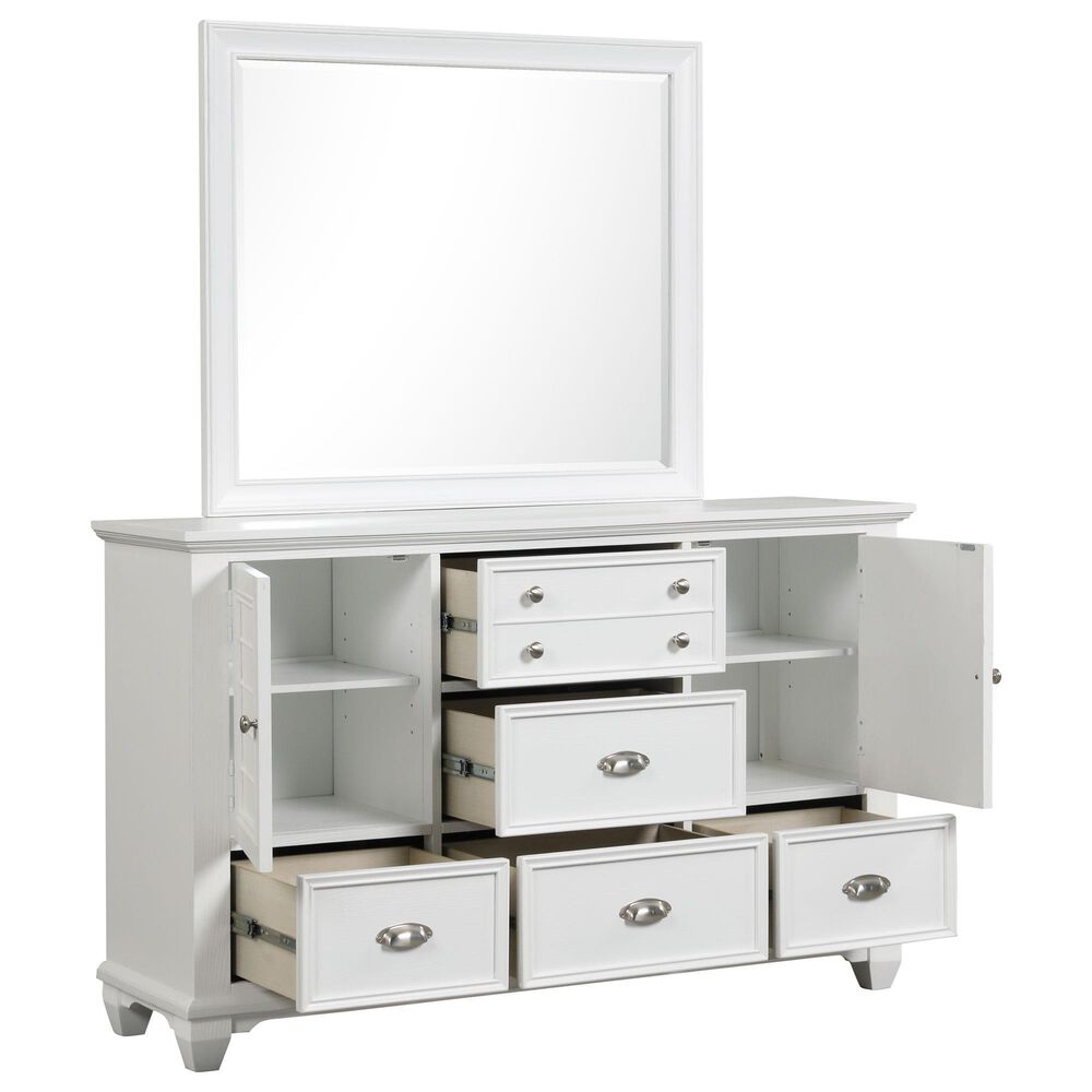New Heritage Jamestown 5-Piece King Bedroom Set in White Brushed, , large