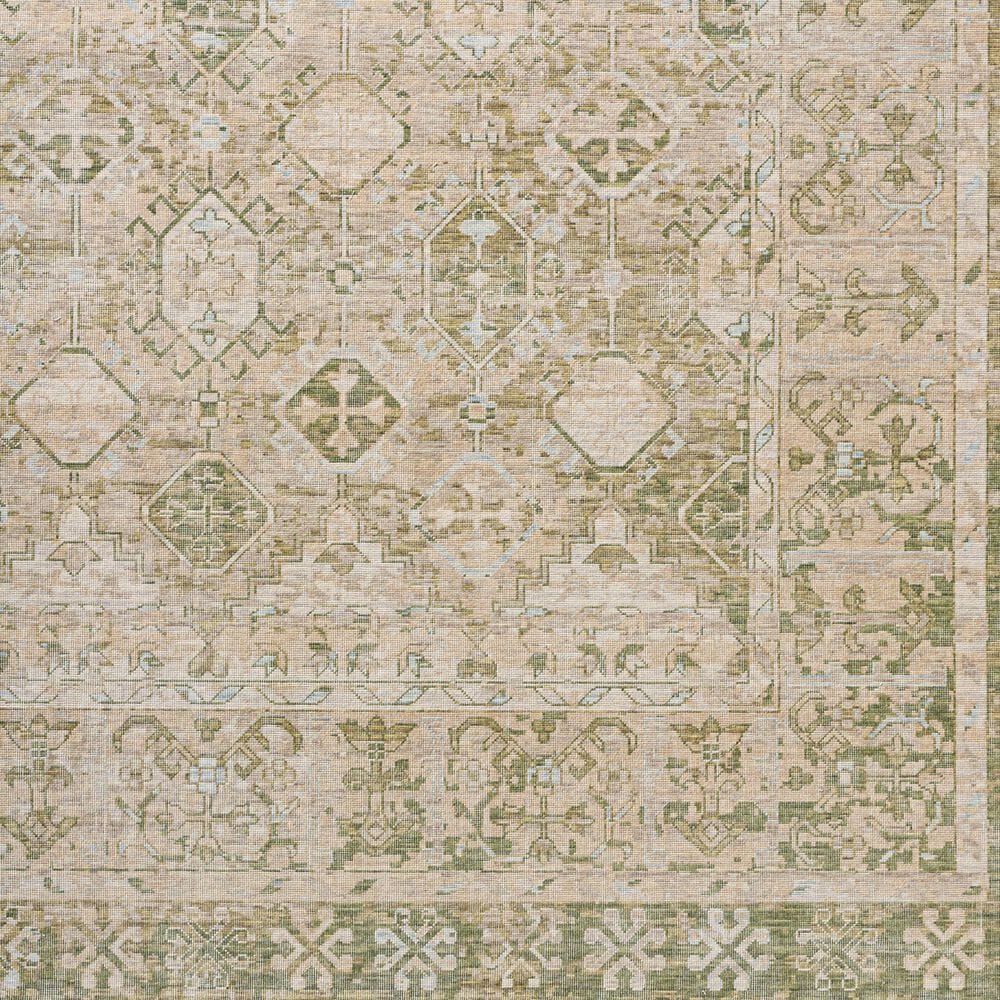 Surya Once Upon a Time Tan, Olive, Light Olive, Light Gray and Pale Blue 2&#39;11&quot; x 9&#39;10&quot; Runner, , large